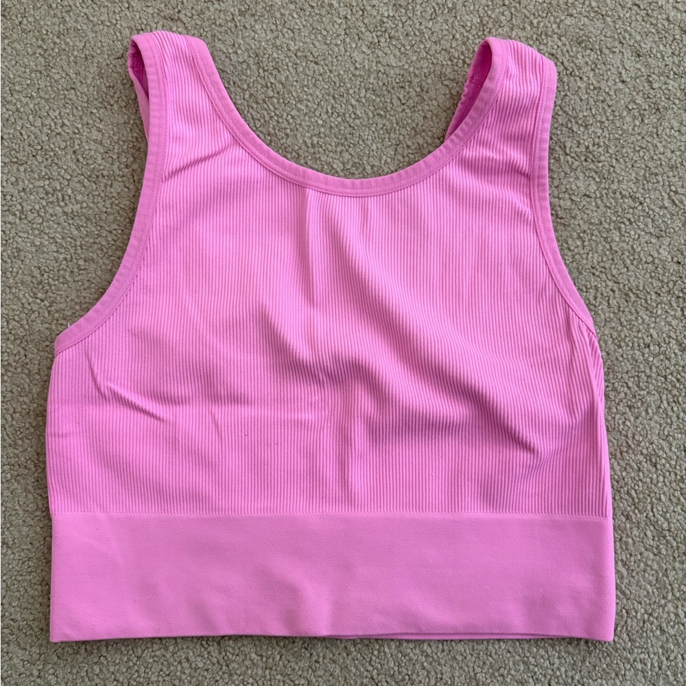 Hot Pink Colsie Cropped Tank Top